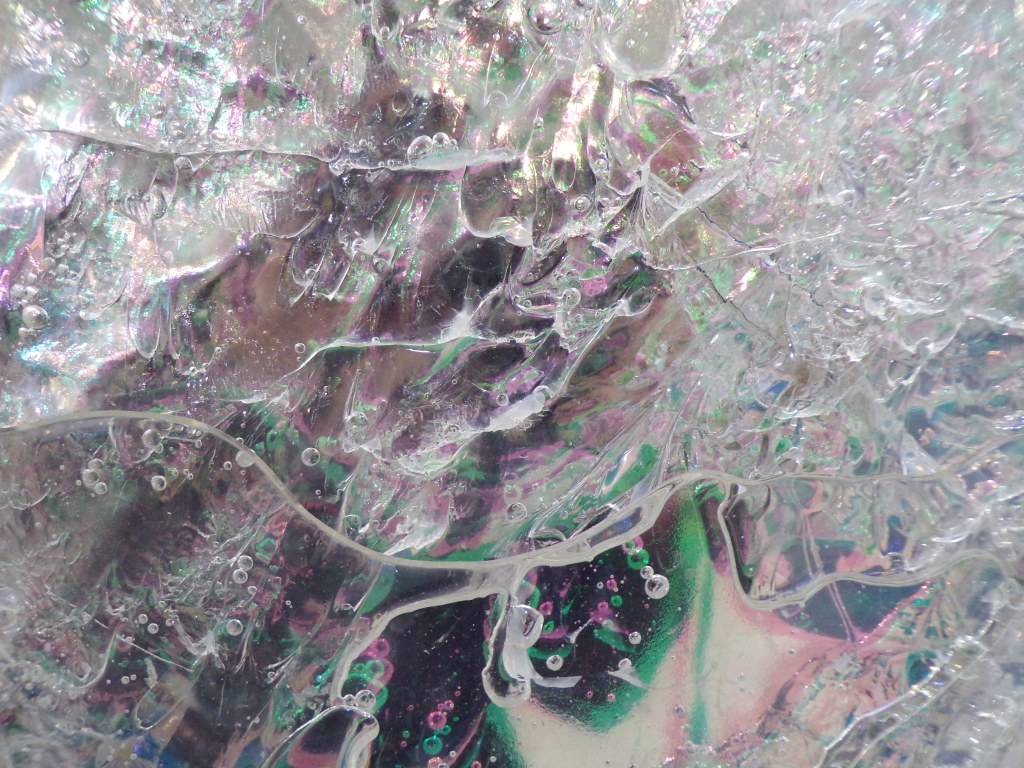 Texture of the artwork, a fluid transparent flow of water. Artwork